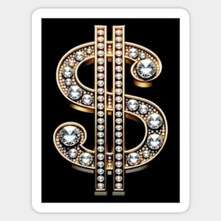 Dollar sign in gold Sticker